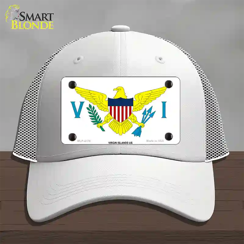 Virgin Islands US Flag Novelty License Plate Hat Mesh / White