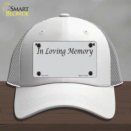 In Loving Memory Gray Novelty License Plate Hat Mesh / White