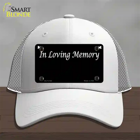 In Loving Memory Black Novelty License Plate Hat Mesh / White