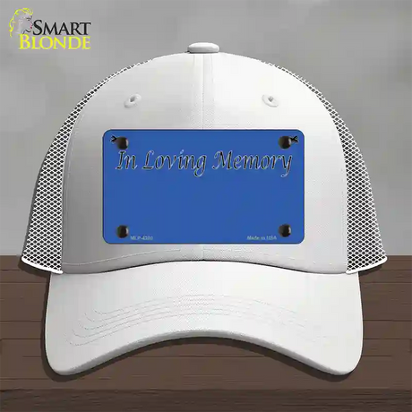 In Loving Memory Blue Novelty License Plate Hat Mesh / White