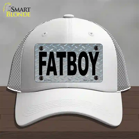 Fat Boy Diamond Novelty License Plate Hat Mesh / White