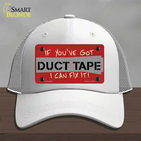 Duct Tape Novelty License Plate Hat Mesh / White