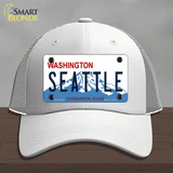 Seattle Washington Novelty License Plate Hat Mesh / White