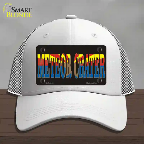 Meteor Crater Arizona Flag Novelty License Plate Hat Mesh / White