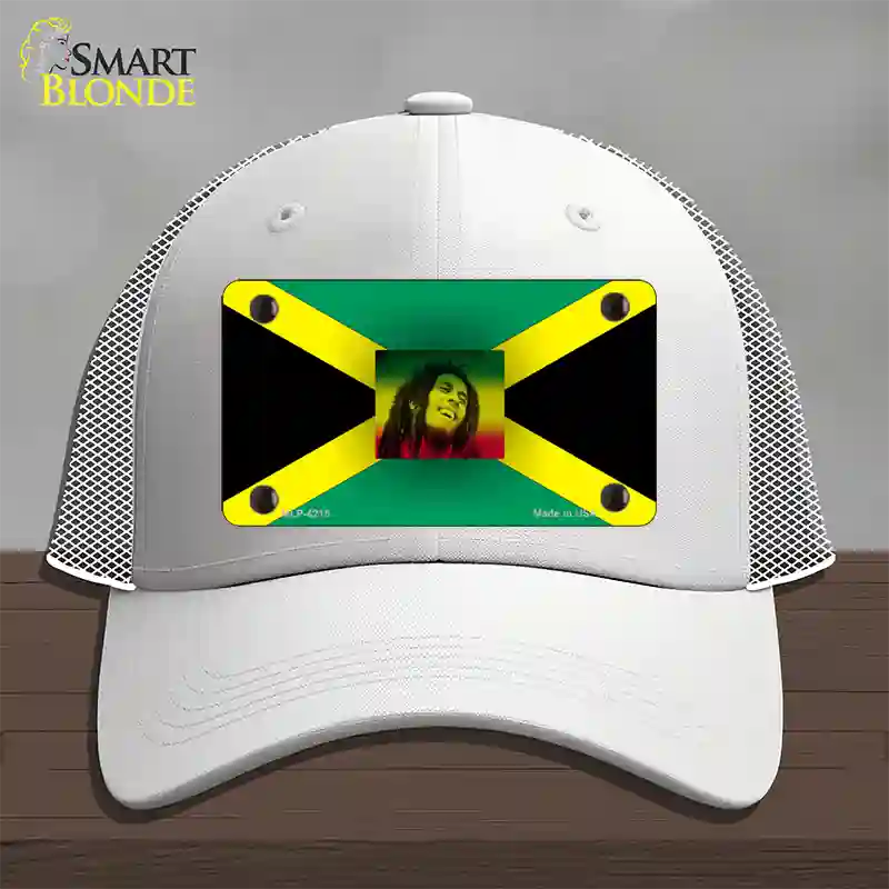 Jamaica Flag Bob Marley Novelty License Plate Hat Mesh / White