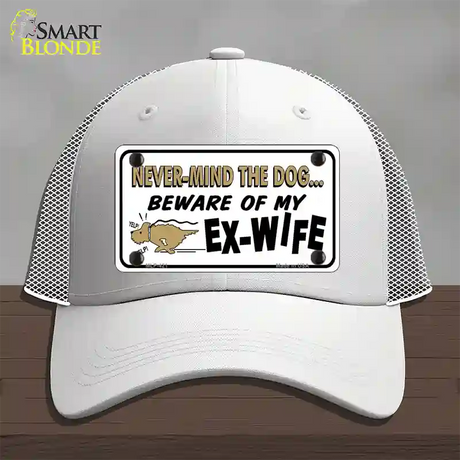 Beware Of My Ex-Wife Novelty License Plate Hat Mesh / White