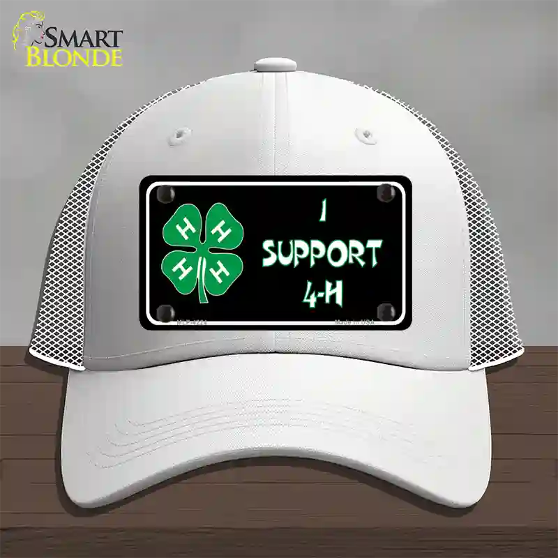 I Support 4-H Novelty License Plate Hat Mesh / White