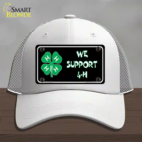 We Support 4-H Novelty License Plate Hat Mesh / White