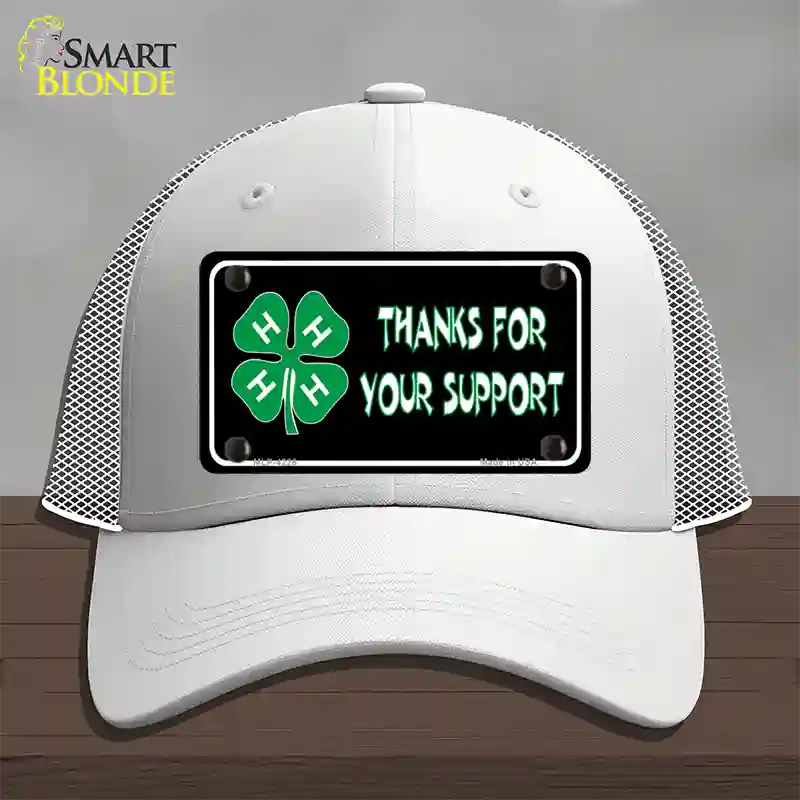 Thanks For Your Support 4-H Novelty License Plate Hat Mesh / White