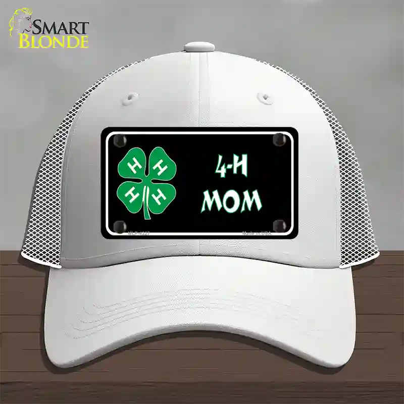 4-H Mom Novelty License Plate Hat Mesh / White