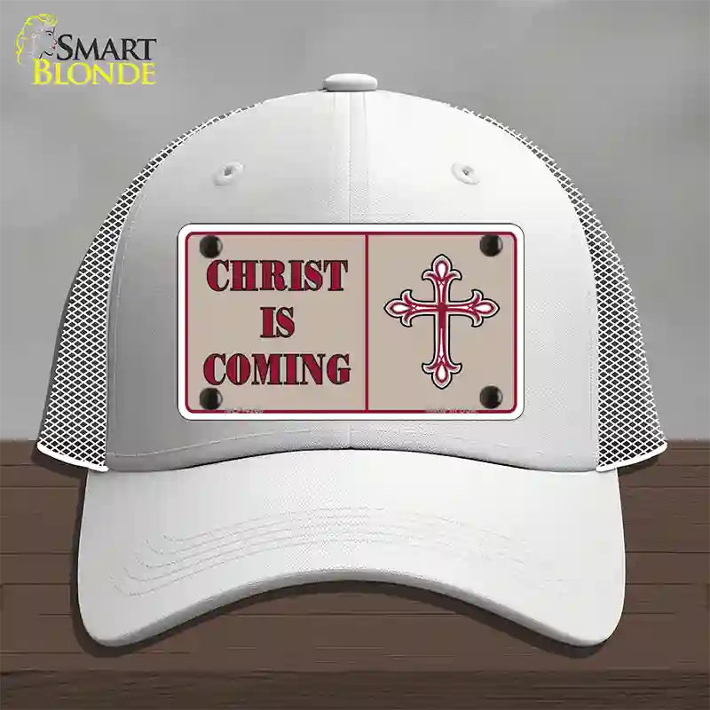 Christ Is Coming Novelty License Plate Hat Mesh / White