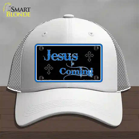 Jesus Is Coming Novelty License Plate Hat Mesh / White