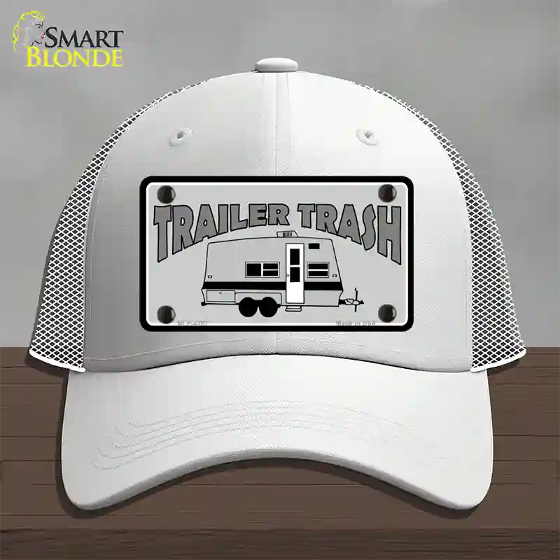 Trailer Trash Novelty License Plate Hat Mesh / White