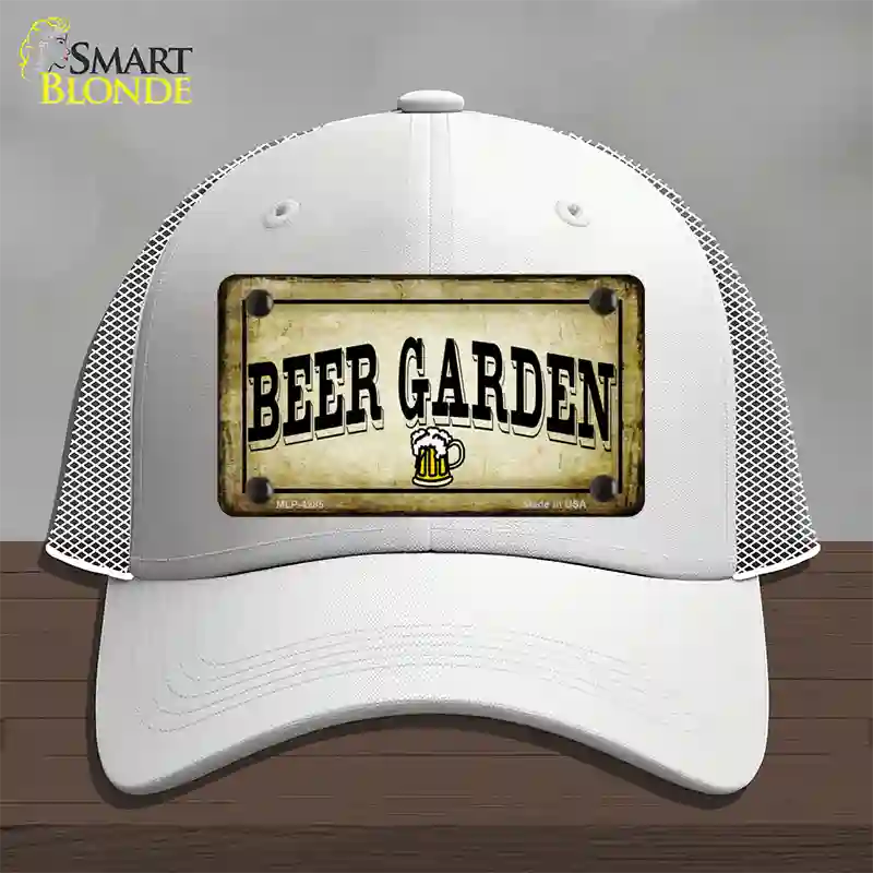 Beer Garden Novelty License Plate Hat Mesh / White