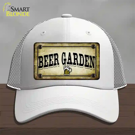 Beer Garden Novelty License Plate Hat Mesh / White