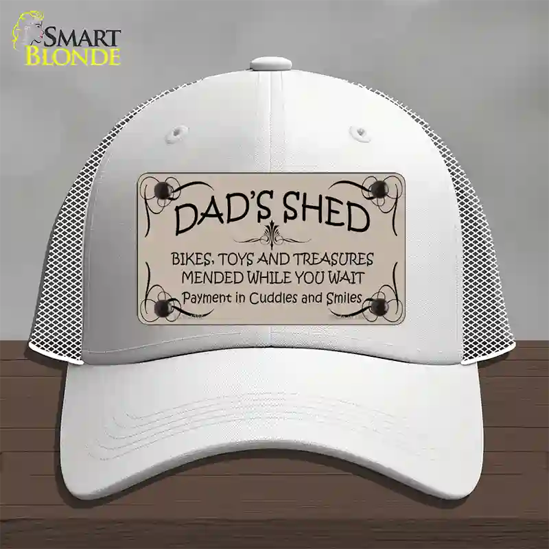 Dads Shed Novelty License Plate Hat Mesh / White