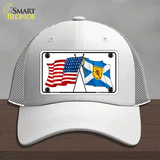 United States Scotland Crossed Flags Novelty License Plate Hat Sign Mesh / White