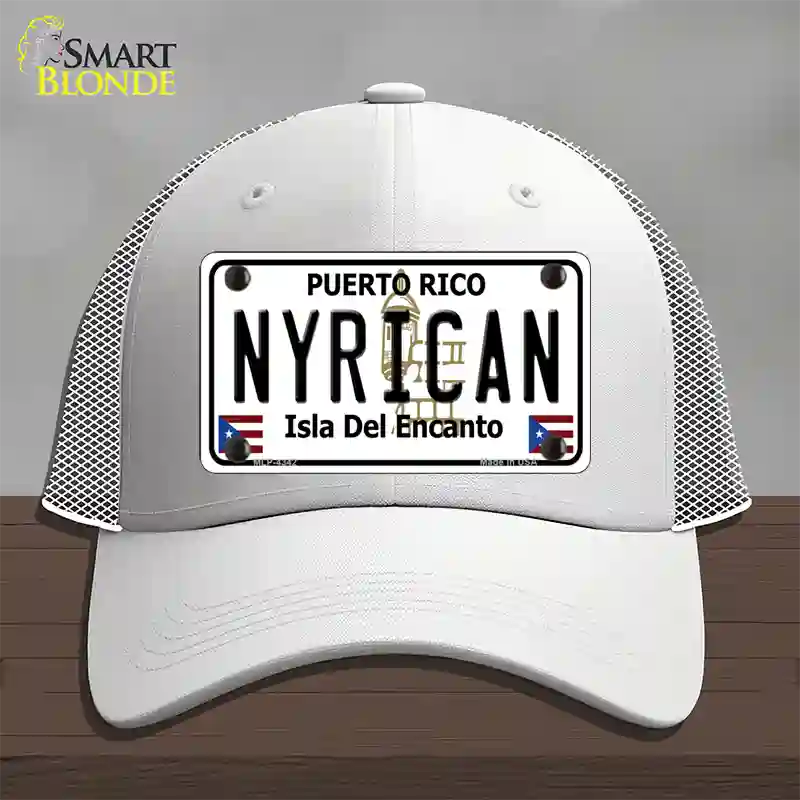 Nyrican Puerto Rico Novelty License Plate Hat Mesh / White