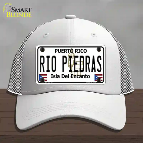 Rio Piedra Puerto Rico Novelty License Plate Hat Mesh / White