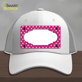 Scallop Pink White Polka Dot Novelty License Plate Hat Mesh / White