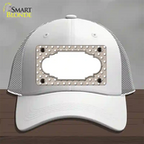 Scallop Tan White Polka Dot Novelty License Plate Hat Mesh / White