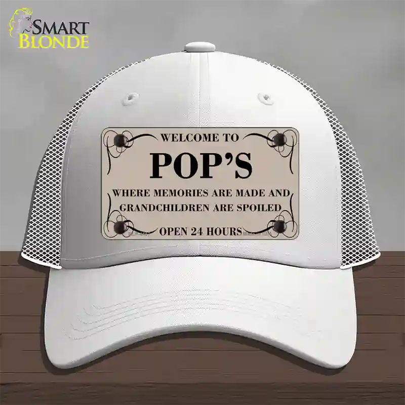 Welcome To Pops Novelty License Plate Hat Mesh / White