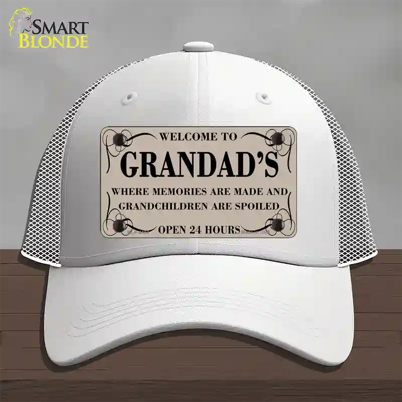 Welcome To Grandads Novelty License Plate Hat Mesh / White