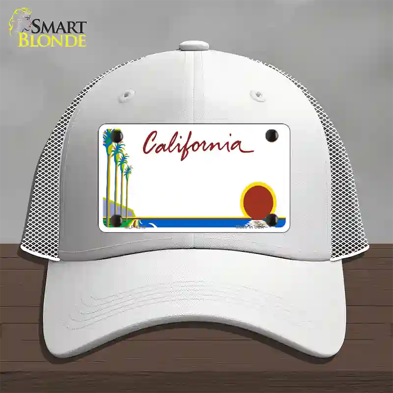 California Palm Trees State Blank Novelty License Plate Hat Mesh / White