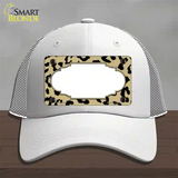 Gold Black Cheetah Scallop Novelty License Plate Hat Mesh / White