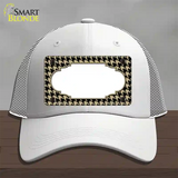 Gold Black Houndstooth Scallop Center Novelty License Plate Hat Mesh / White