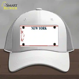 New York State Blank Novelty License Plate Hat Mesh / White