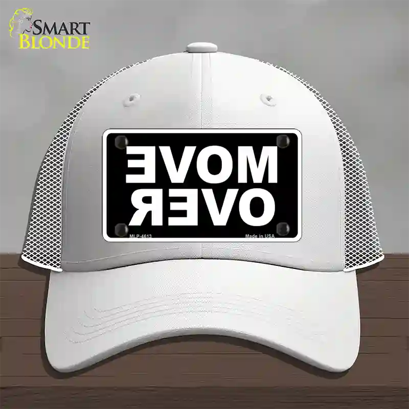 Move Over Black Novelty License Plate Hat Mesh / White