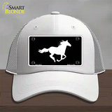 Running Horse Novelty License Plate Hat Mesh / White