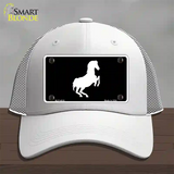 Horse Novelty License Plate Hat Mesh / White