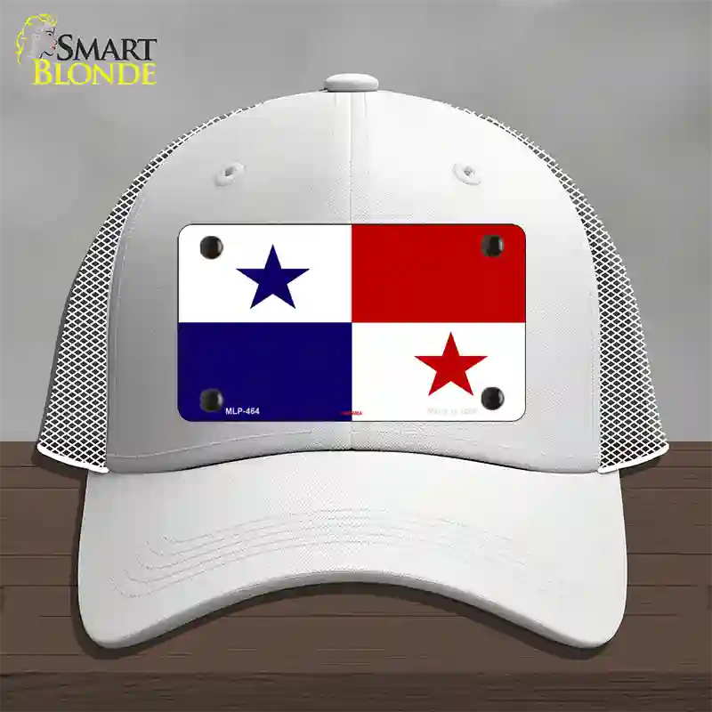 Panama Flag Novelty License Plate Hat Mesh / White