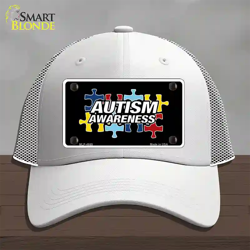 Autism Awareness Novelty License Plate Hat Sign Mesh / White