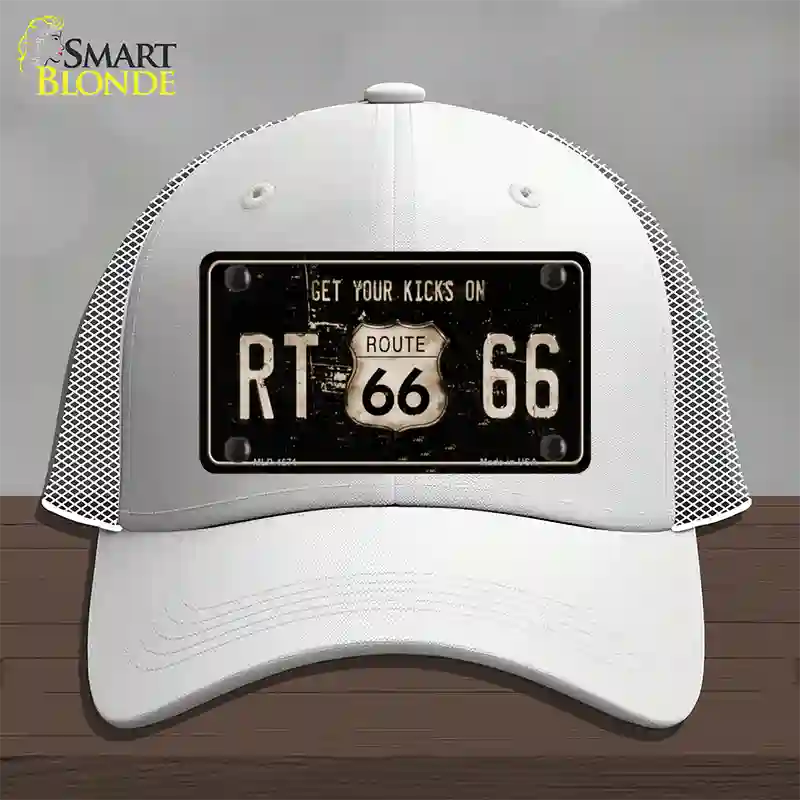 Route 66 Get Your Kicks Novelty License Plate Hat Mesh / White