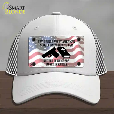 Every American Should Know Novelty License Plate Hat Mesh / White