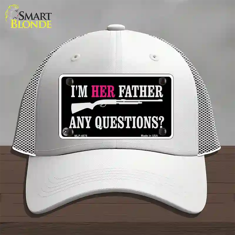 Im Her Father Novelty License Plate Hat Mesh / White