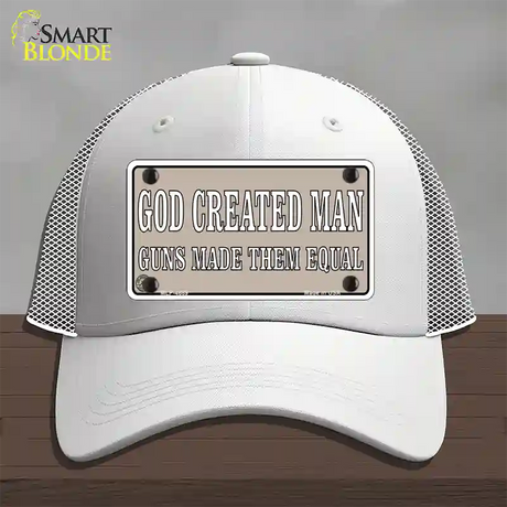 Guns Made Them Equal Novelty License Plate Hat Mesh / White