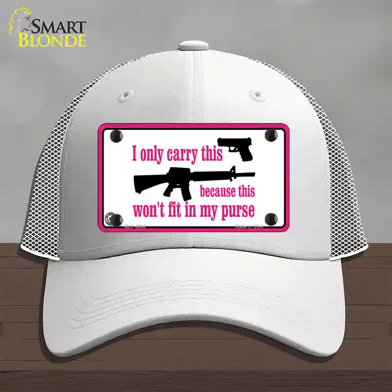 I Carry This Gun Novelty License Plate Hat Mesh / White