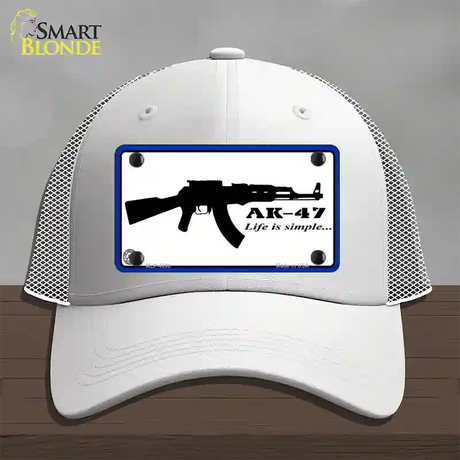 Life Is Simple Novelty License Plate Hat Mesh / White