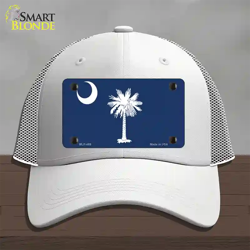 South Carolina State Flag Novelty License Plate Hat Mesh / White