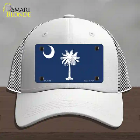 South Carolina State Flag Novelty License Plate Hat Mesh / White