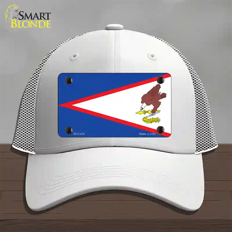 American Samoa Flag Novelty License Plate Hat Mesh / White