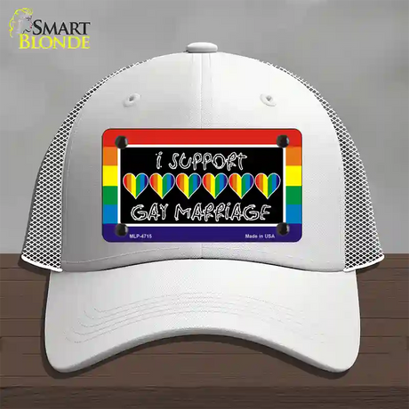 Support Gay Marriage Novelty License Plate Hat Mesh / White