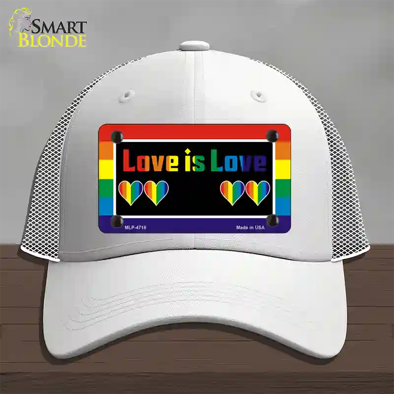 Love Is Love Novelty License Plate Hat Mesh / White