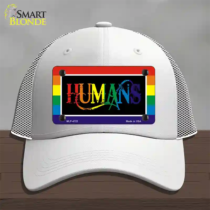 Humans Novelty License Plate Hat Mesh / White