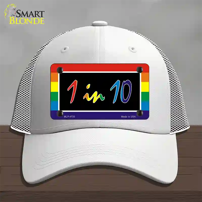 1 In 10 Novelty License Plate Hat Mesh / White