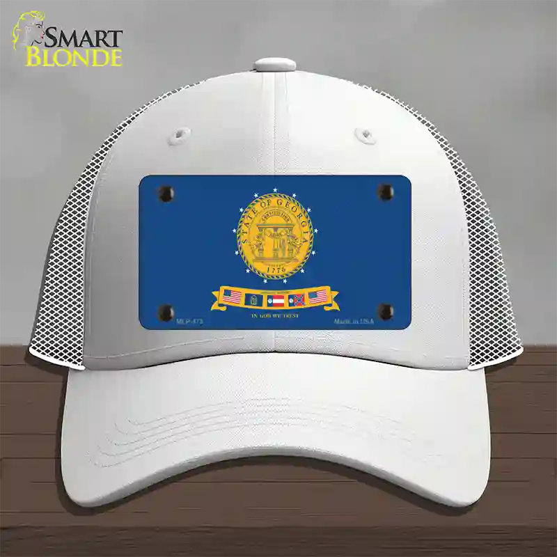 Georgia State Seal Novelty License Plate Hat Mesh / White